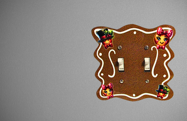 Wavy Edge Shaped Sublimated Double Switch Plate Cover