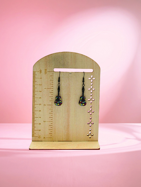 MDF-Guitar Shaped Sublimated Earrings 1 inch