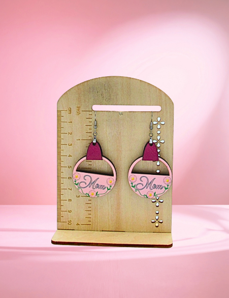 MDF-Round Semi Circle Shaped Sublimated Earrings 1.5 inch