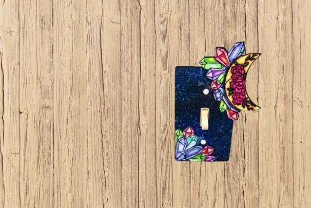 MDF-Moon and Crystal Shaped Sublimated Light Switch Plate