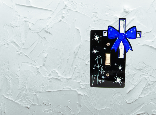 Cross with Bow Shaped Sublimated Light Switch Cover