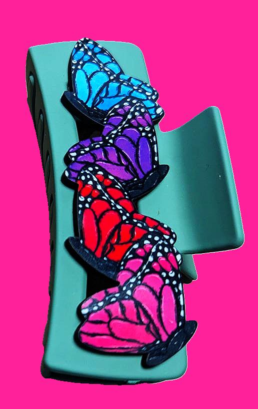 Butterfly Shaped Sublimated Hair Clip Large