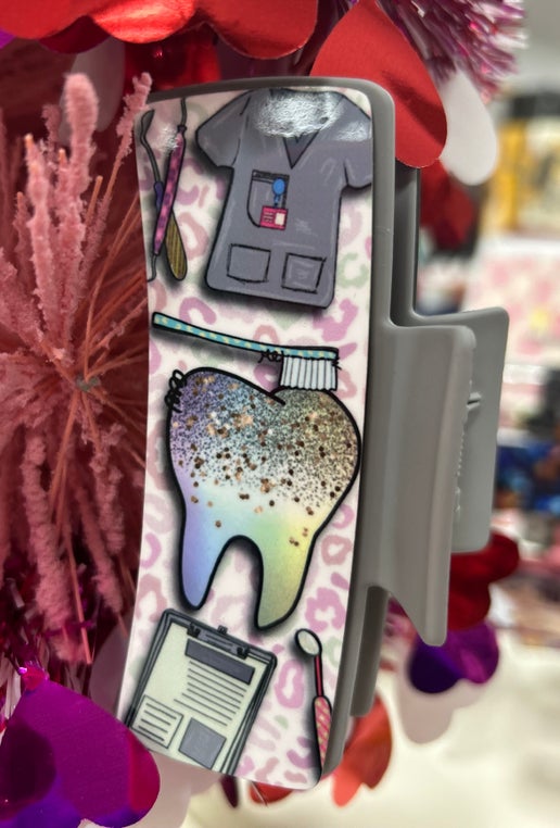 Dental Themed Sublimated Hair Clip Large