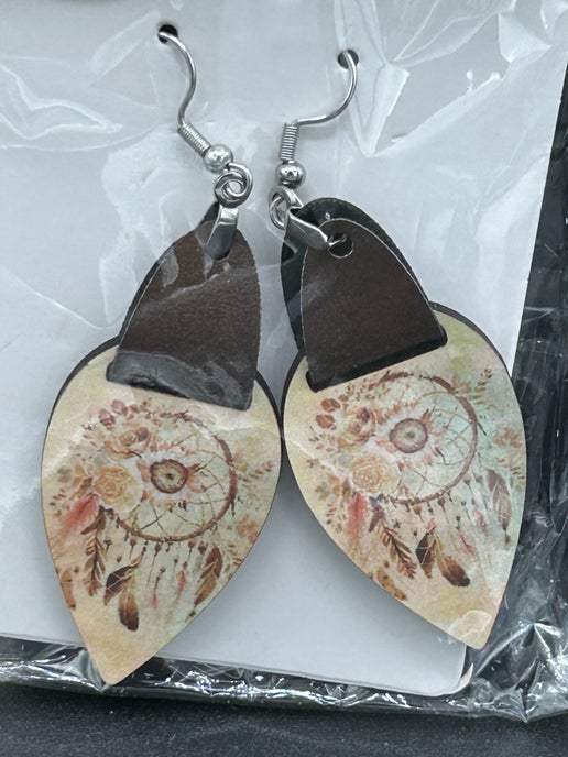 Reverse Teardrop Shaped Sublimated Earrings