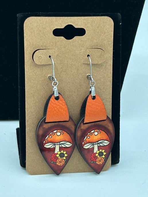 Reverse Teardrop Shaped Sublimated Earrings