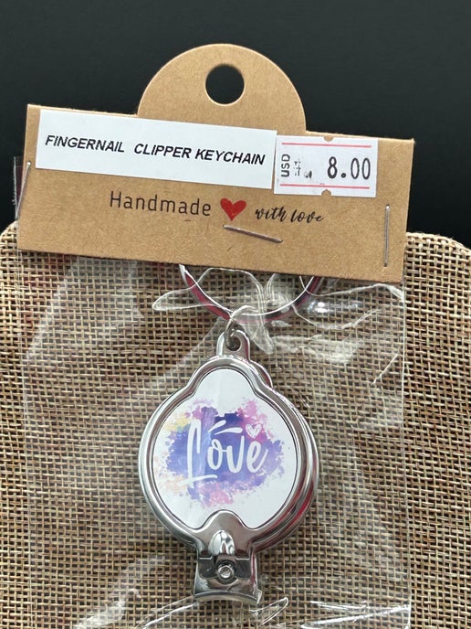 Fingernail Clipper Sublimated Metal Keychain