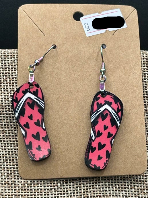 Flip Flop Shaped Sublimated Earrings