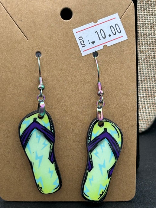 Flip Flop Shaped Sublimated Earrings
