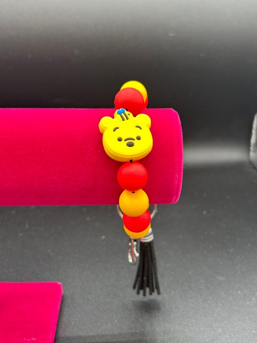 Silicone Bead Wristlet Keychain