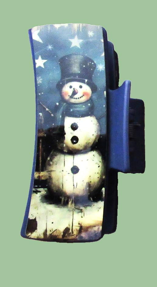 Snoman Themed Sublimated Hair Clip Large