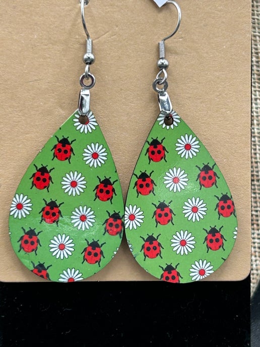 Summer Themed Teardrop Shaped Sublimated Earring