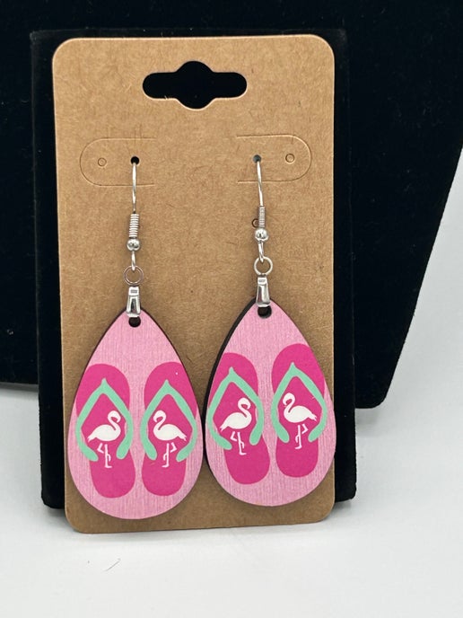 Summer Themed Teardrop Shaped Sublimated Earring