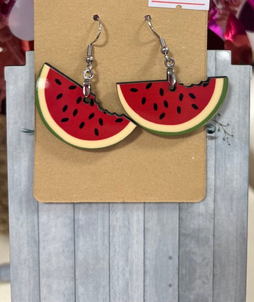 Fruit Wedge Shaped Sublimated Earrings 1.5 inch
