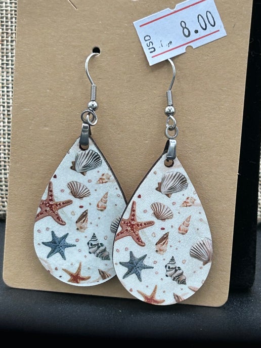 Summer Themed Teardrop Shaped Sublimated Earring