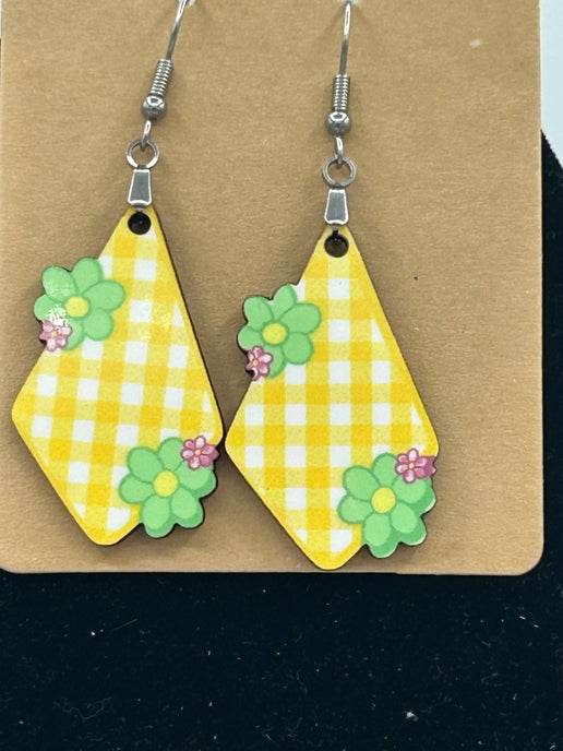 Fancy Flower Shaped Sublimated Earrings