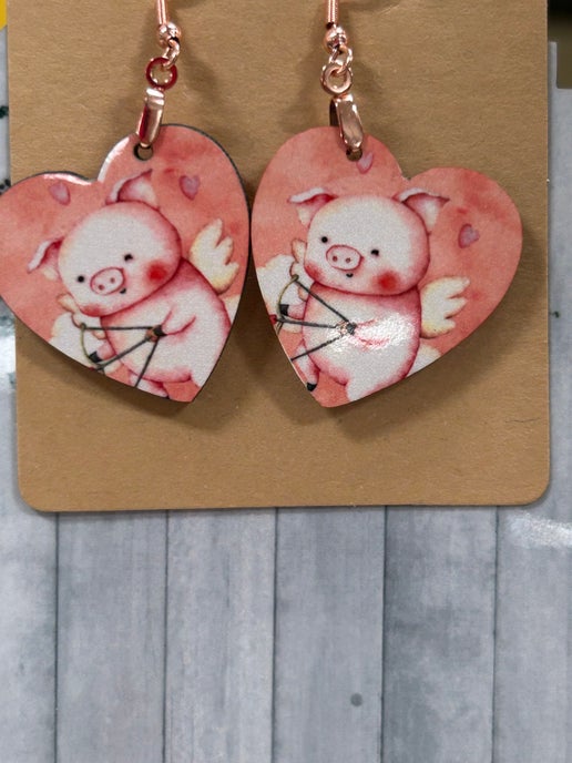 Heart Shaped Sublimated Earrings