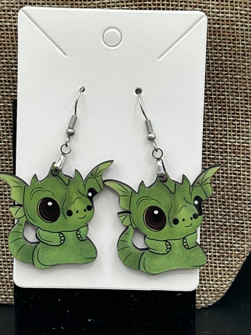 Dragon Shaped Sublimated Earrings