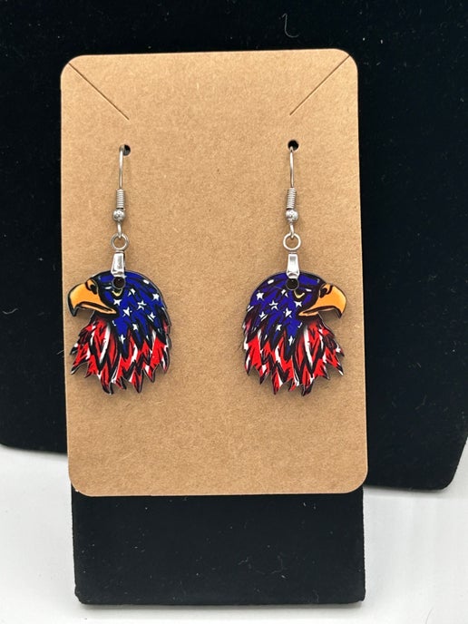 Eagle Head Shaped Sublimated Earrings 1 inch