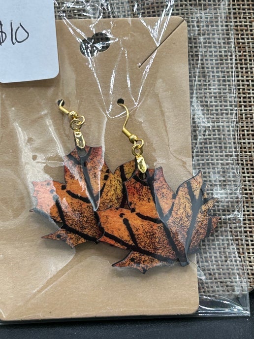 Maple Leaf Shaped Sublimated Earring 1.5 inch