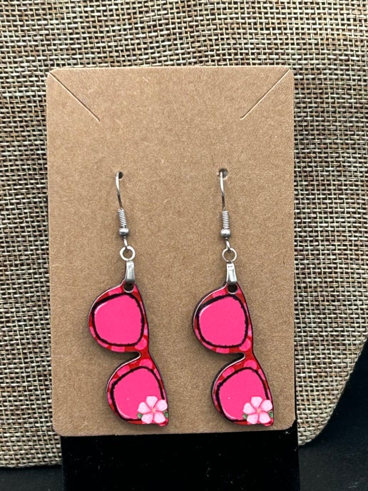 Sunglass Shaped Sublimated Earrings