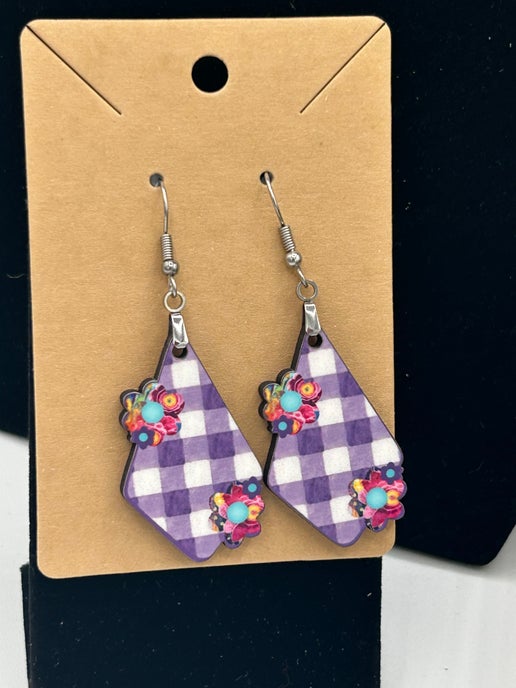 Fancy Flower Shaped Sublimated Earrings
