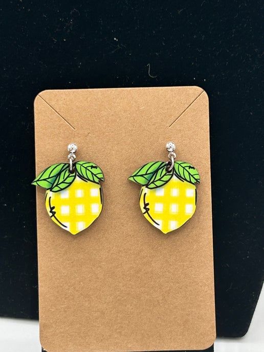Lemon Shaped Sublimated Earrings