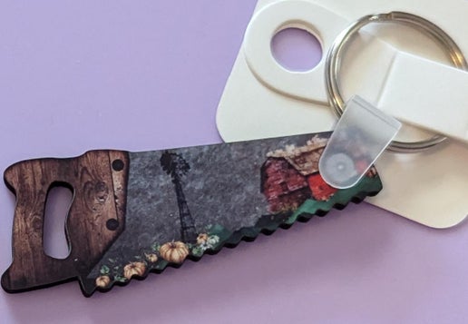 Handsaw Shaped Sublimated Keychain