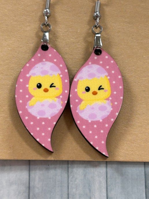 Swirl Drop Shaped Sublimated Earring