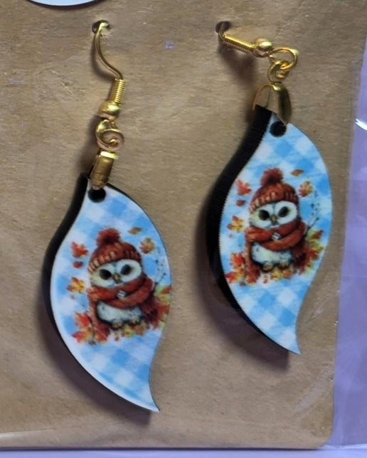 Swirl Drop Shaped Sublimated Earring