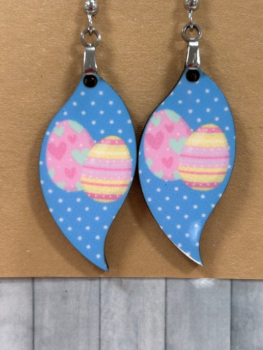 Swirl Drop Shaped Sublimated Earring