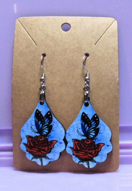 Fancy Teardrop Shaped Sublimated Earrings