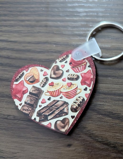 Heart Shaped Sublimated Keychain