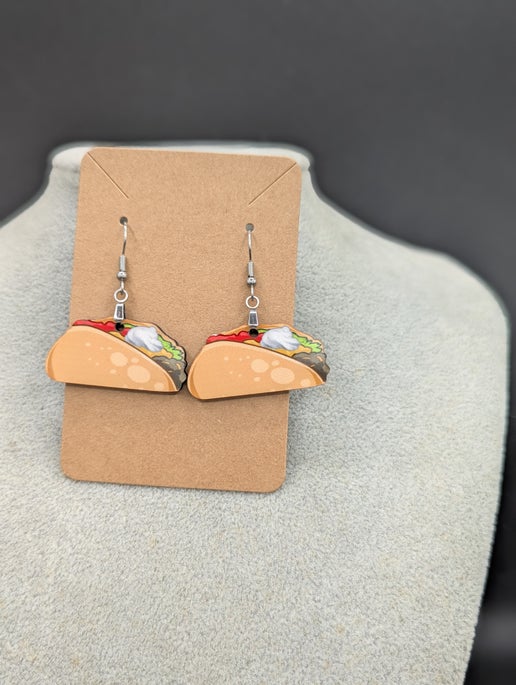 Taco Shaped Sublimated Earring