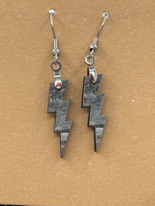 Lightning Shaped Sublimated Earrings
