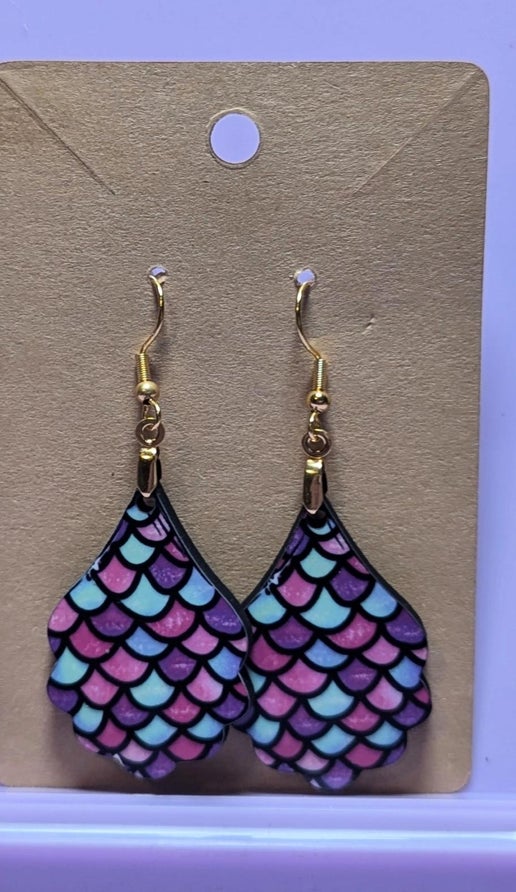 Fancy Teardrop Shaped Sublimated Earrings