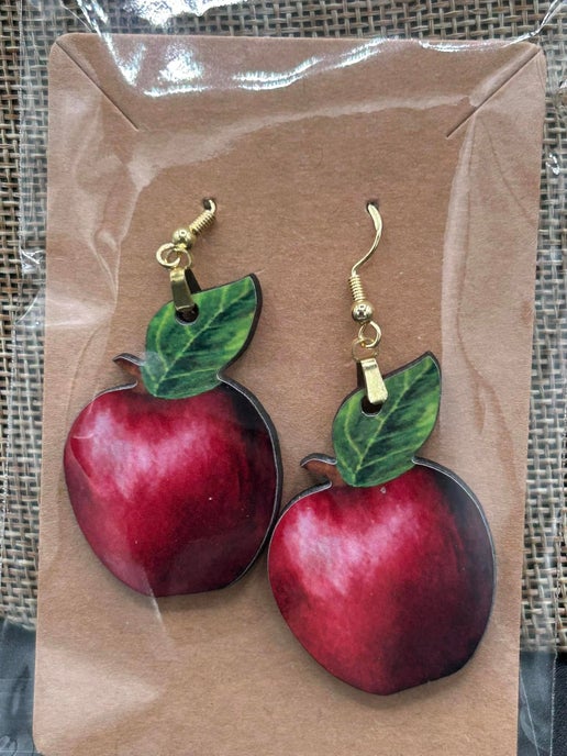 Apple Shaped Sublimated Earring