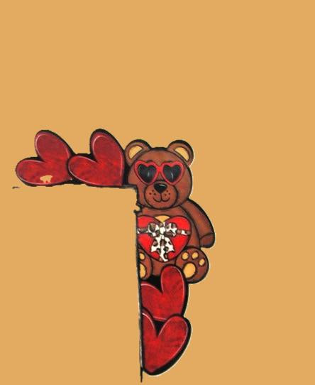 Bear Hearts Shaped Sublimated Corner Sitter