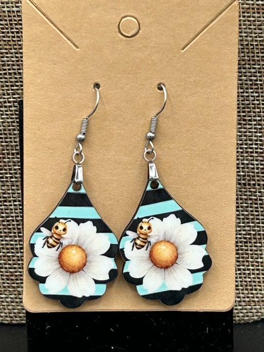 Fancy Teardrop Shaped Sublimated Earrings