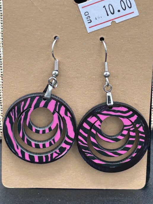 Open Circle Shaped Sublimated Earrings