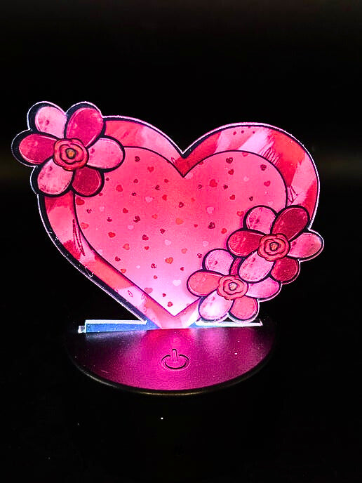 Heart Shaped Sublimated Acrylic Light