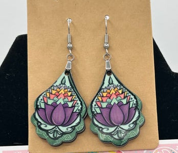 Fancy Teardrop Shaped Sublimated Earrings