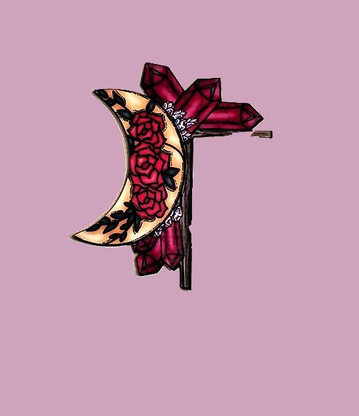 Moon and Crystals Shaped Sublimated Corner Sitter LEFT SIDE