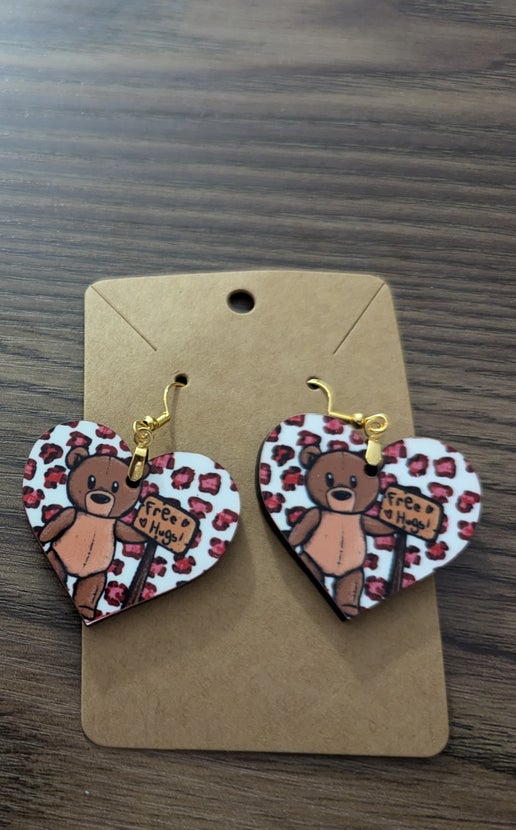 Heart Shaped Sublimated Earrings