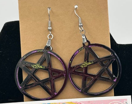Pentagram Shaped Sublimated Earrings