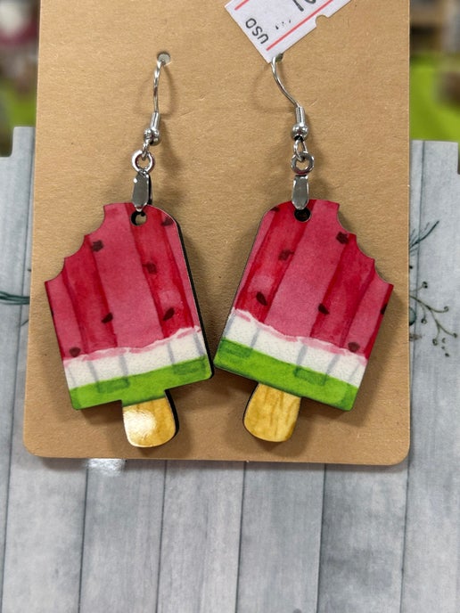 MDF-Popsicle Shaped Sublimated Earrings 1.5 inch