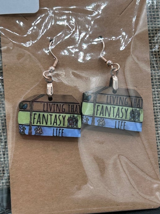 Stacked Book Shaped Sublimated Earrings