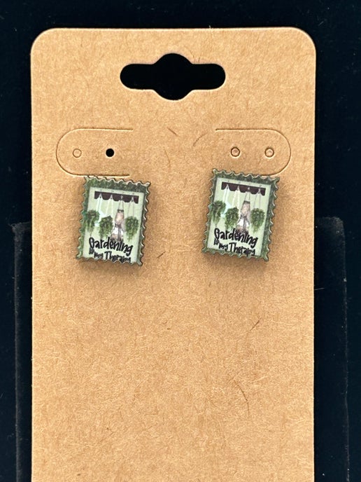 Stamp Shaped Sublimated Stud Earrings