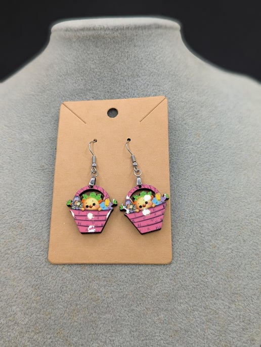 Basket Shaped Sublimated Earrings