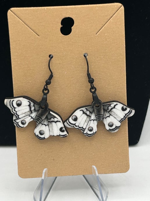 Moth Shaped Sublimated Earring 1 inch