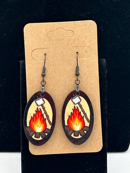 Oval Shaped Sublimated Earrings